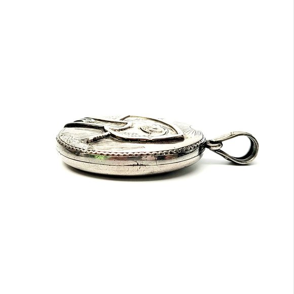 Antique Victorian 800 Silver Aesthetic Bird Locket - Picture 3 of 7